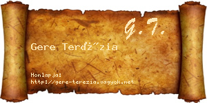 Gere Terézia névjegykártya